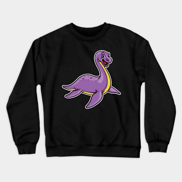 Cute Elasmosaurus Happy Dinosaur Crewneck Sweatshirt by PosterpartyCo